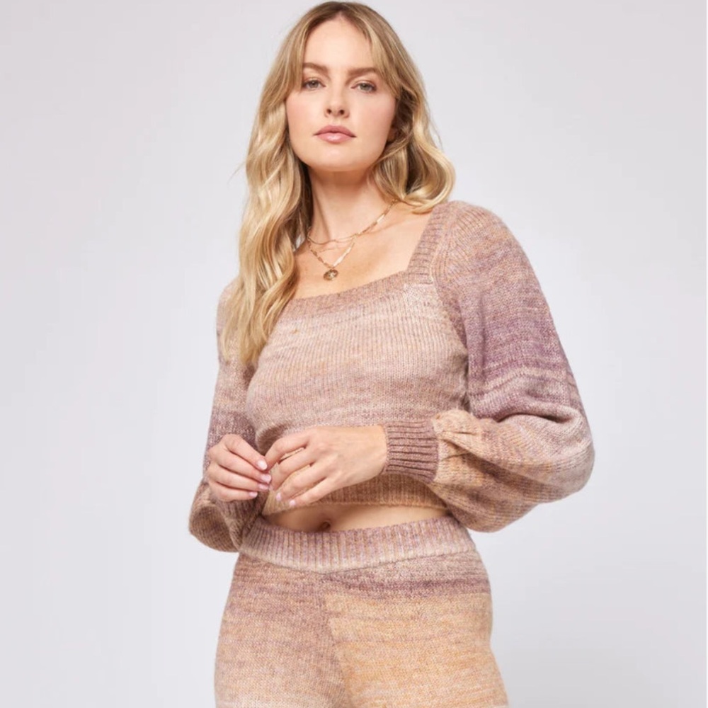 L*SPACE Paige Pullover Crop Knit Sweater